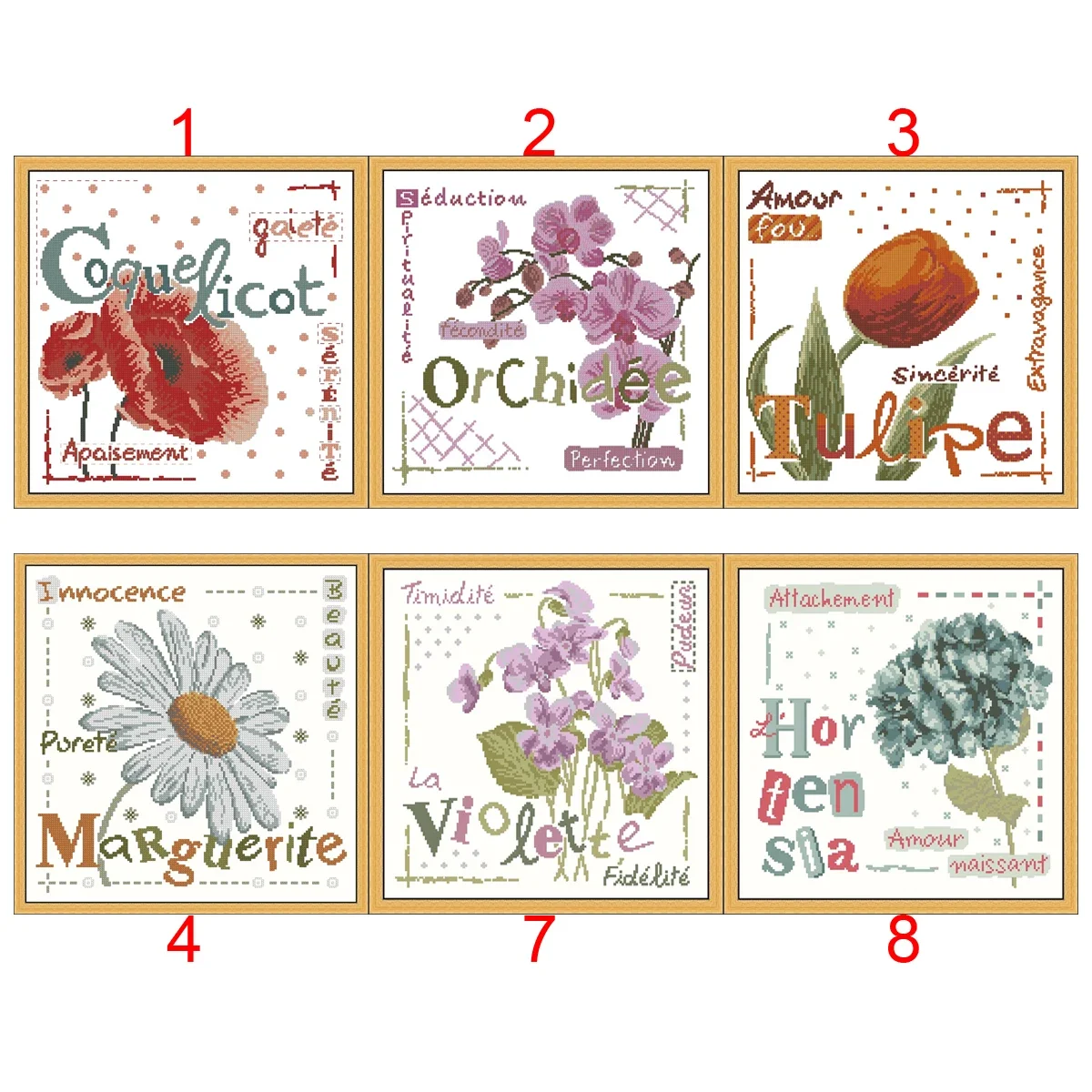 Набор для вышивки крестом с цветочным рисунком Amishop Lili Points Historical Rose Mac Orchid Tulip