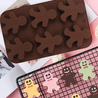 chocolate mold gingerbread man christmas silicone fondant cake mould chocolate candy decorating gumpaste tools cake molds