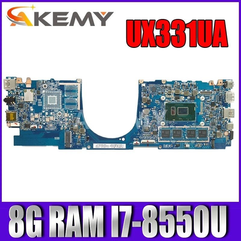 

Akemy For ASUS ZenBook 13 UX331UA UX331UAL UX331UN UX331U U3300U Laotop Mainboard Motherboard 8G/I7-8550U UMA