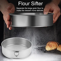 flour sifter stainless steel fine mesh strainers powder flour sieve 60 mesh round sifter for baking cake bread kitchen tools