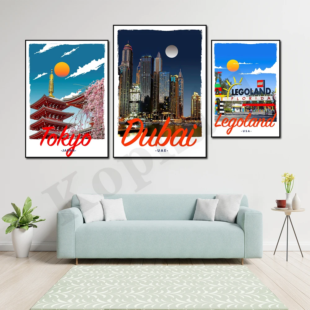 Дубай Флорида клавиши Япония Токио Осака Киотский. Городской пейзаж для