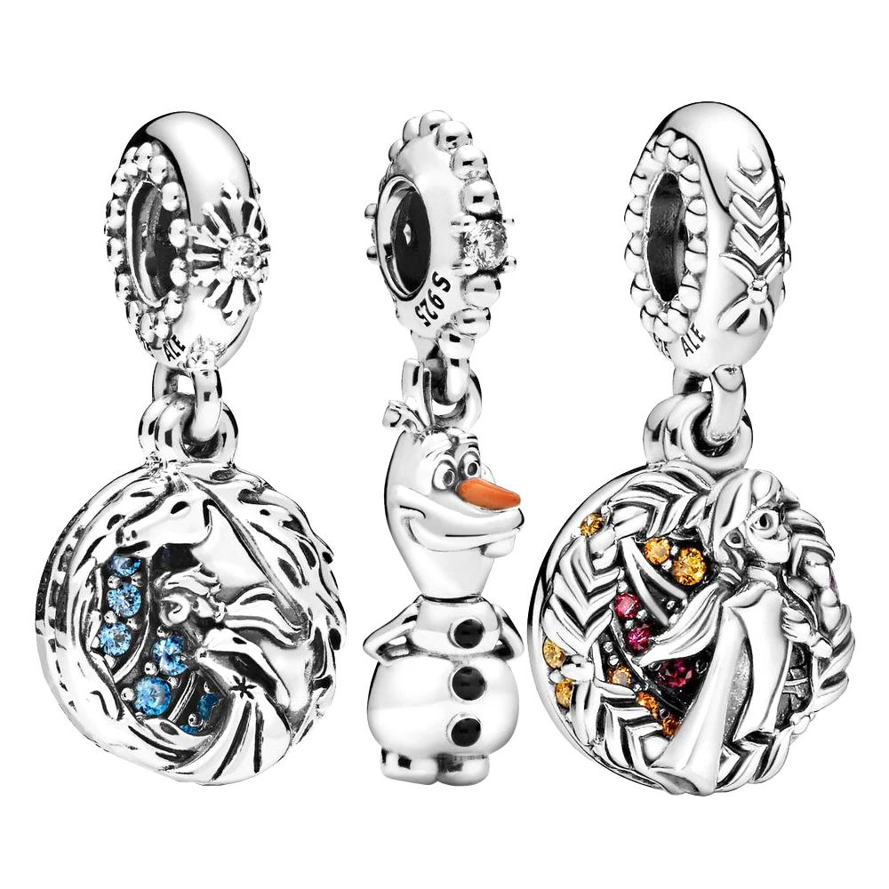 

Fits Pandora series 925 Sterling Silver Frozen Themed Protagonist Pendant DIY Decorative Beads Pendant