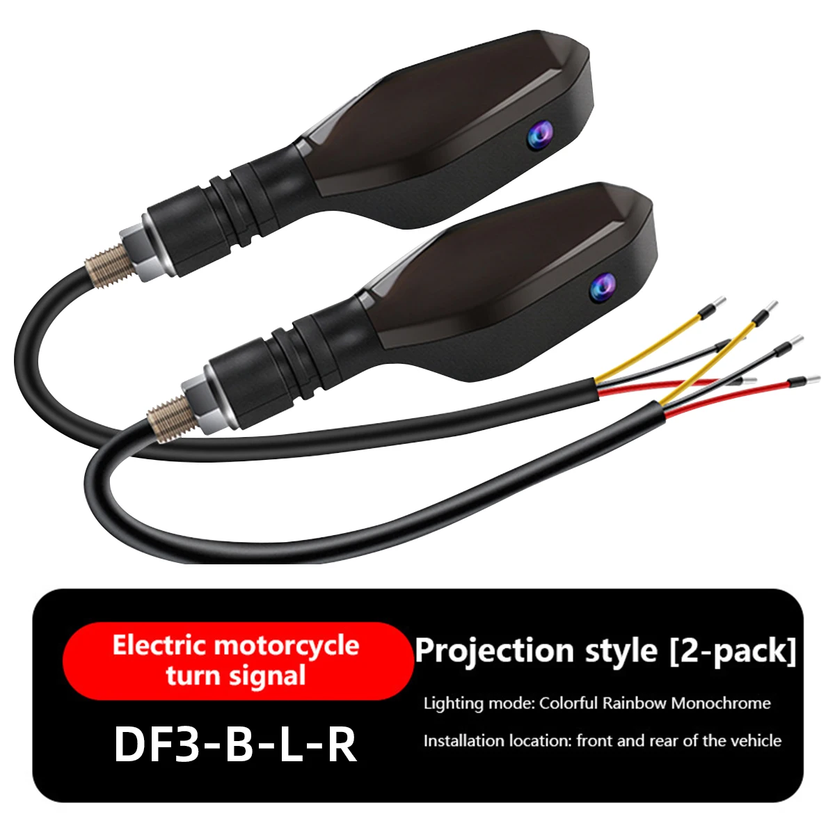 

2 шт., светодиодный указатель поворота для мотоцикла, симфонический красочный 12 В, последовательный плавный вспышка, индикаторные огни, задний фонарь