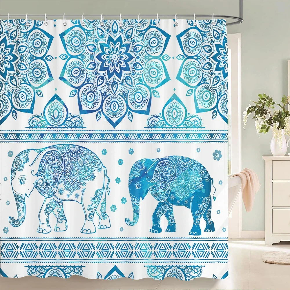 Высококачественная тканевая занавеска для душа с индийским узором мандалы