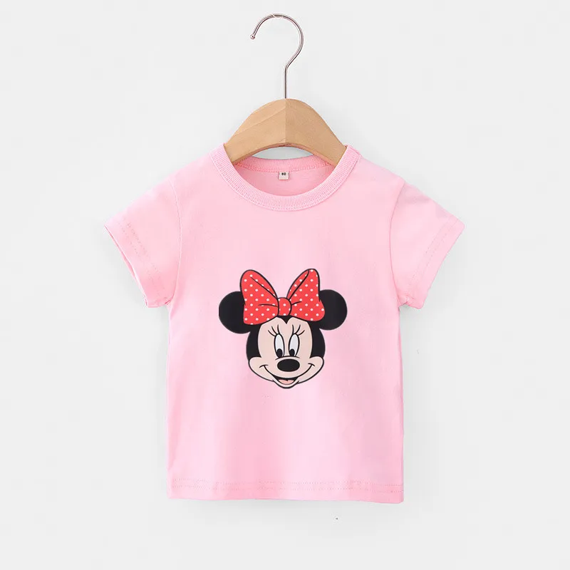 

Summer Pretty Costumes for Kids Toddler Girls Clothes Cute Bow Tie Minnie Mouse T Shirts 2-8 Year Multiple Colors Children Tops