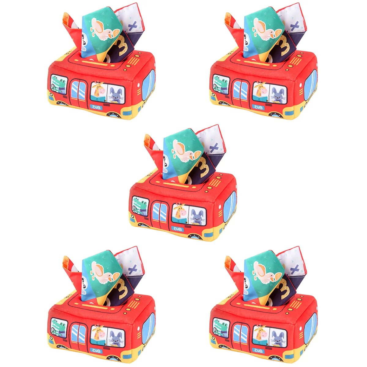 

5x Portable Decorative Boys Tissue Box Early Educational Plaything for Toddler Playing