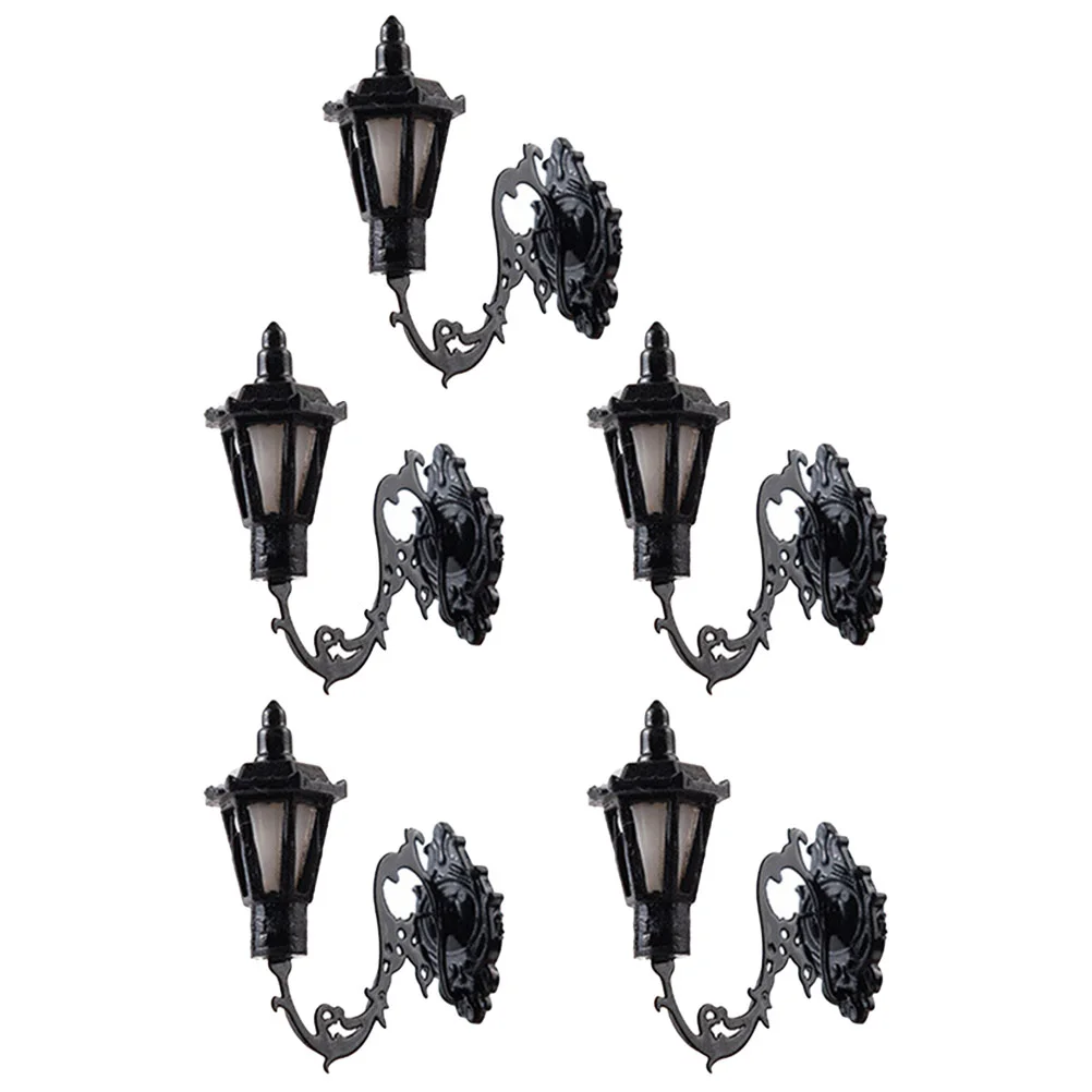 

5 Pcs Micro Landscape Wall Light LED Miniature Simulation Wall Lamp House Small Stainless Steel Plus Abs Landscaping