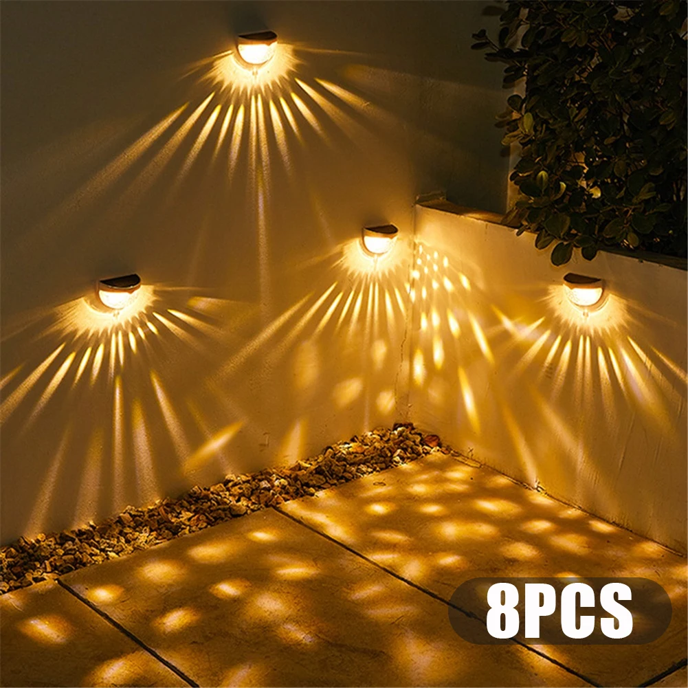 Luz LED Solar para decoración de jardín al aire libre, candelabro de pared, lámpara de valla, iluminación de entrada, 4 piezas