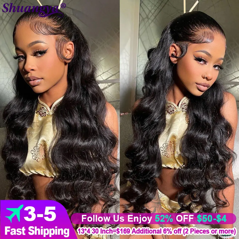 30 Inches Long Wavy Body Wave Lace Front Wigs Human Hair For Black Women 180% Remy Brazilian Body Wave Human Hair Lace Front Wig