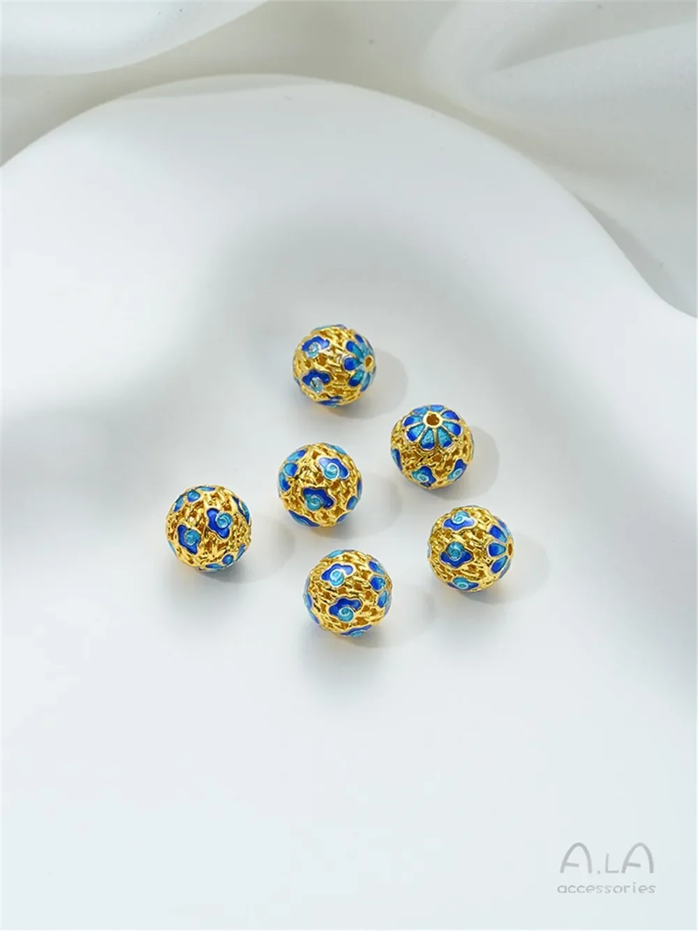 Медная позолоченная эмаль цветная шариковая бусина перегородка круглая сделай