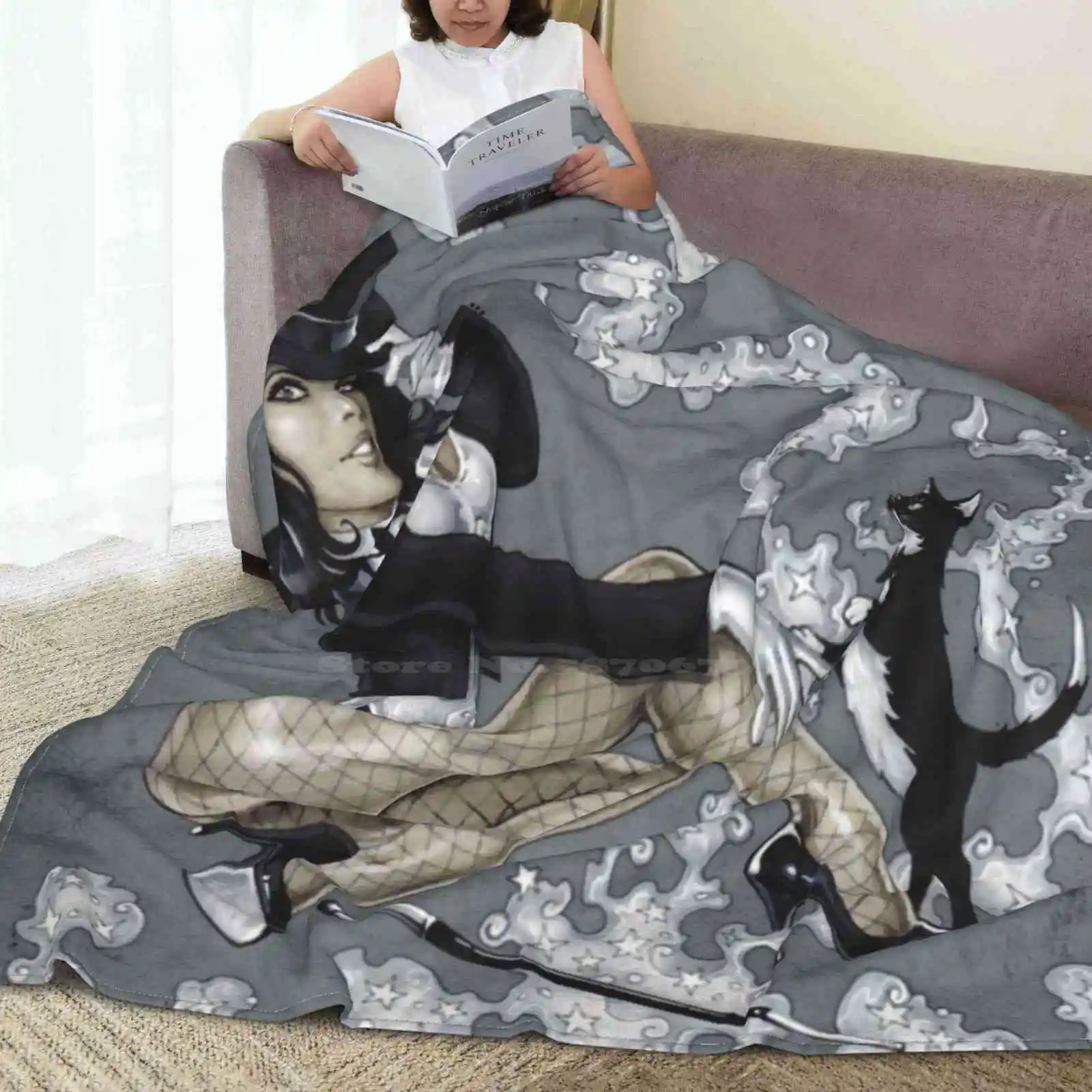 Волшебный тренд стильное забавное модное мягкое одеяло для девушек черная кошка