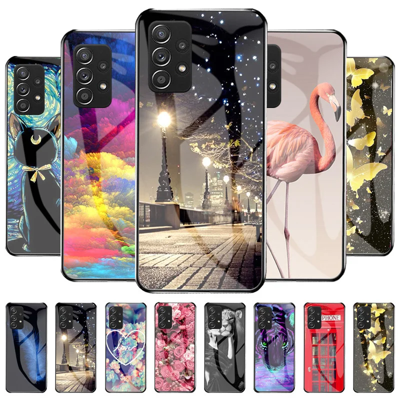 S22 Ultra Case For Samsung A52S 5G Case Tempered Glass Funda Samsung A52 A51 A32 A22 A53 A13 A12 A50 A72 S21 S20 FE A04s Cover