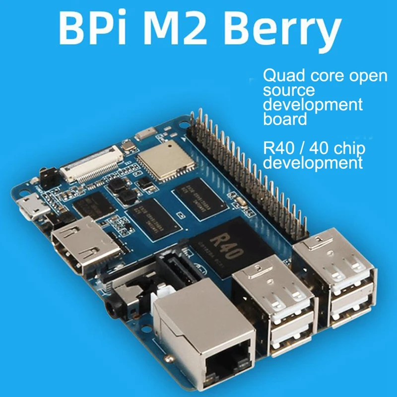 

For Banana Pi BPI-M2 Berry Allwinner V40 Quad Core 1GB LPDDR3 RAM Android USB3.0 RJ45 SATA Interface Development Board