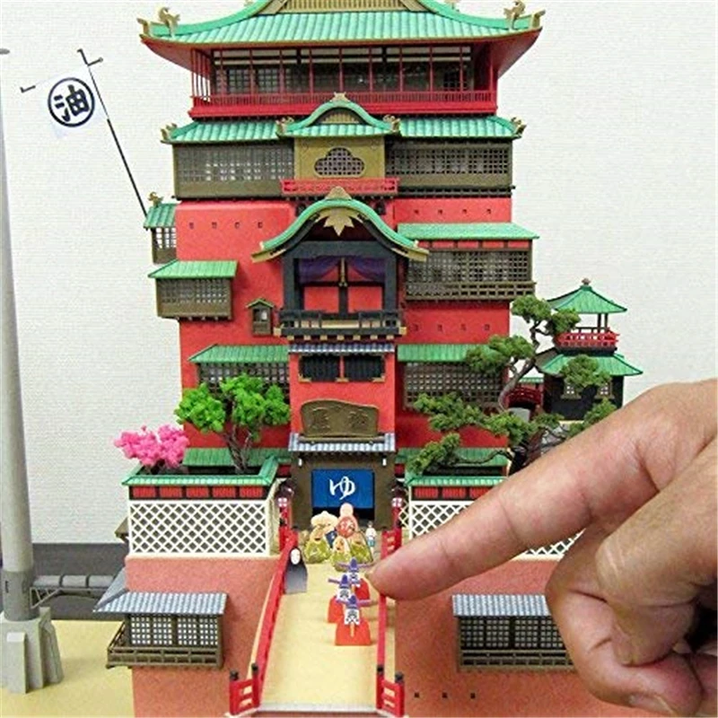 Spirited Away Aburaya Bathhouse Yubaba 3D Paper Model Assembly Papercraft Puzzle Educational Kids Toy Anime Totoro Birthday Gift |