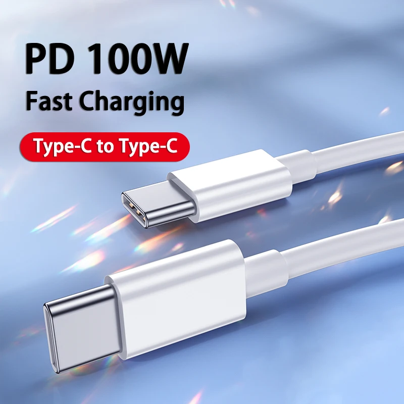 

PD 100W 60W Fast Charging Cables USB C To Type C Cable For Samsung Xiaomi Redmi POCO Huawei Honor MateBook Charger Type-C Cable