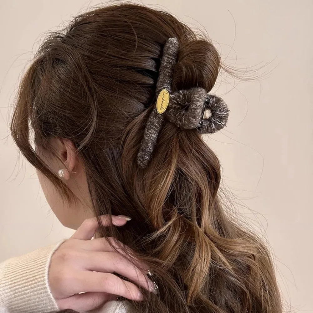 Вязаные плюшевые заколки для волос с когтями большие зажимы в виде краба женщин и