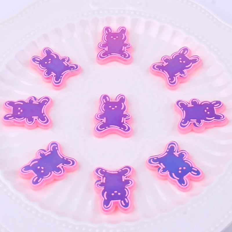 10 шт. 24x31 мм градиентный цвет кролик ювелирные изделия фурнитура для ожерелья брелок головной убор Акриловые DIY Ювелирные изделия Аксессуары