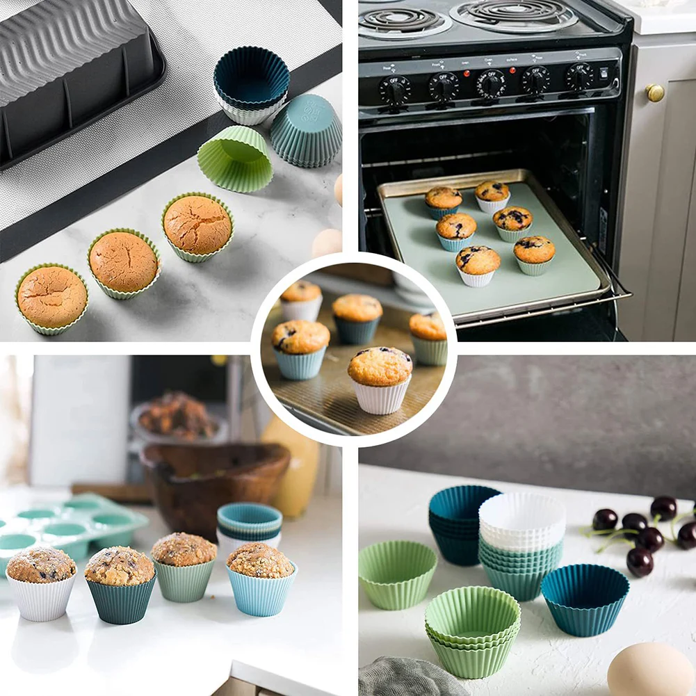

Silicone Cake Cup Muffin Cupcake Baking Molds Home Kitchen Reusable Cooking Bakeware Maker Tool DIY Cake Decoration Accessories