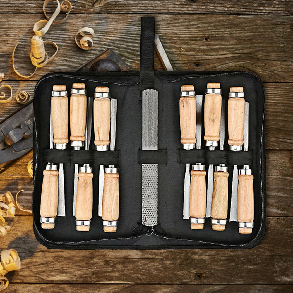 

13 шт., набор инструментов для резки дерева, с сумкой для хранения