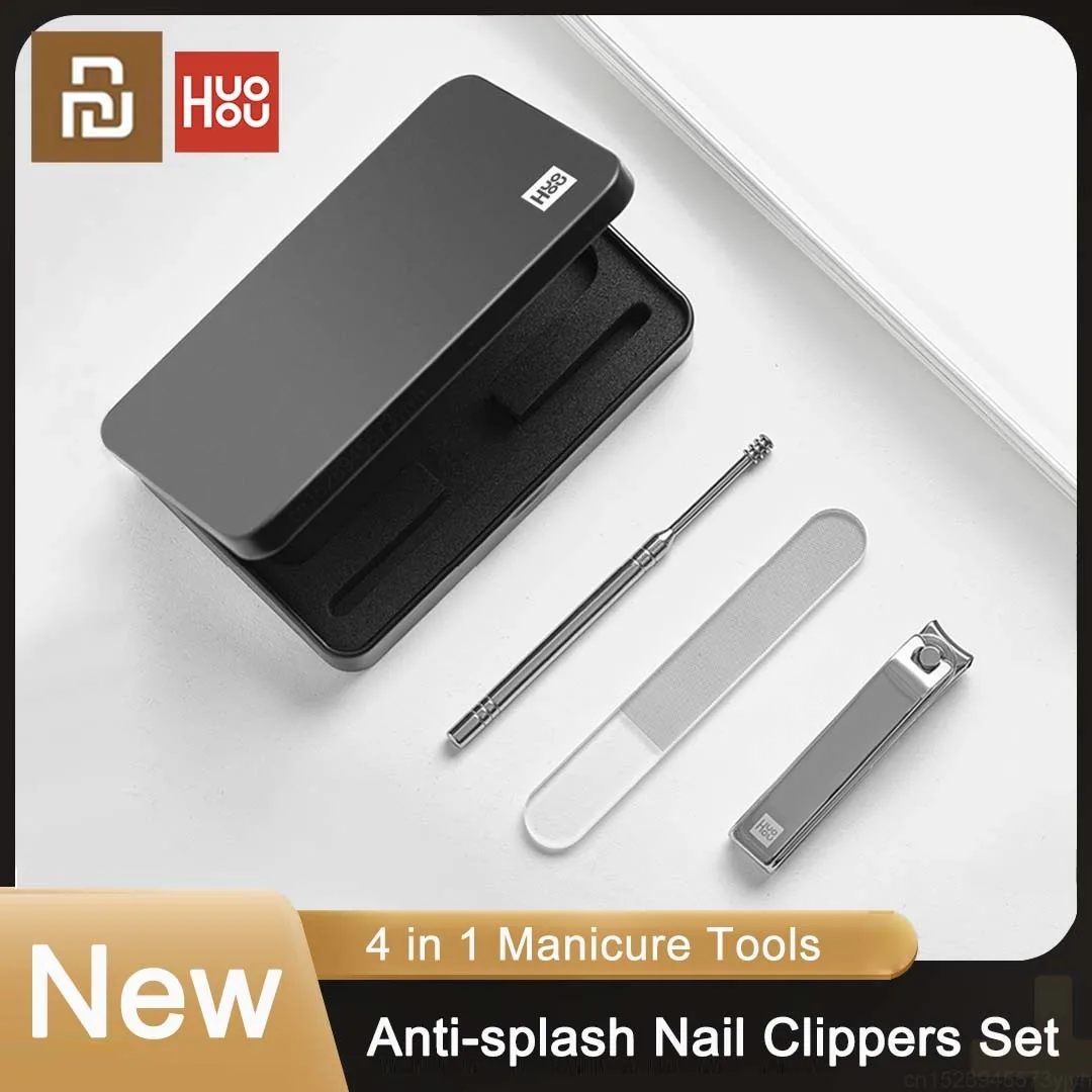 

Машинка для стрижки ногтей Xiaomi 4 в 1, набор магнитных ножниц из нержавеющей стали с ложкой для ушей и педикюра