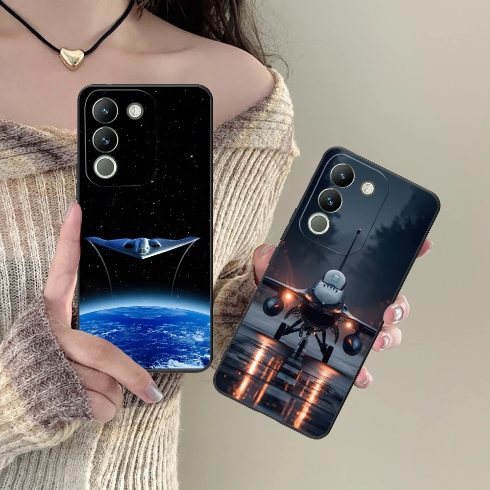 AirForce Plane Mobile Cell Phone Case for VIVO Y95 Y93 Y31 Y20 V19 V17 V15 Pro X60 NEX Black Soft Cover Shell