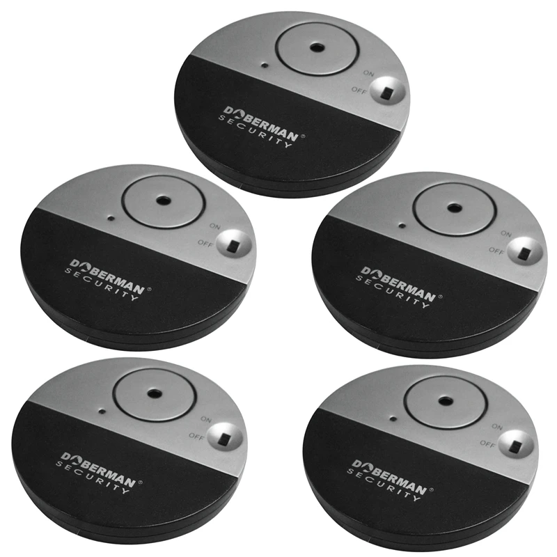 

5X DOBERMAN SECURITY 100DB Wireless Electronic Vibration Cabinet Door Window Vibration Sensor Alert Security Alarm