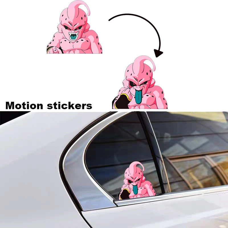 

3D Motion Sticker Majin Buu Motorcycles Car Sticker Anime Waterproof Decals Laptop Anime Decor Cartoon3D Wall Stickers Nice Gift