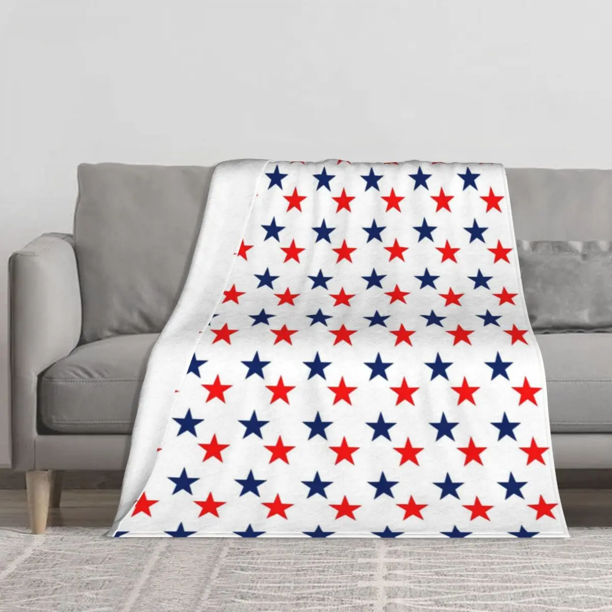 

Cool American USA Flag Blanket Blue Red Stars Print Beds Customize Throw Blanket Couch Fleeze Blankets