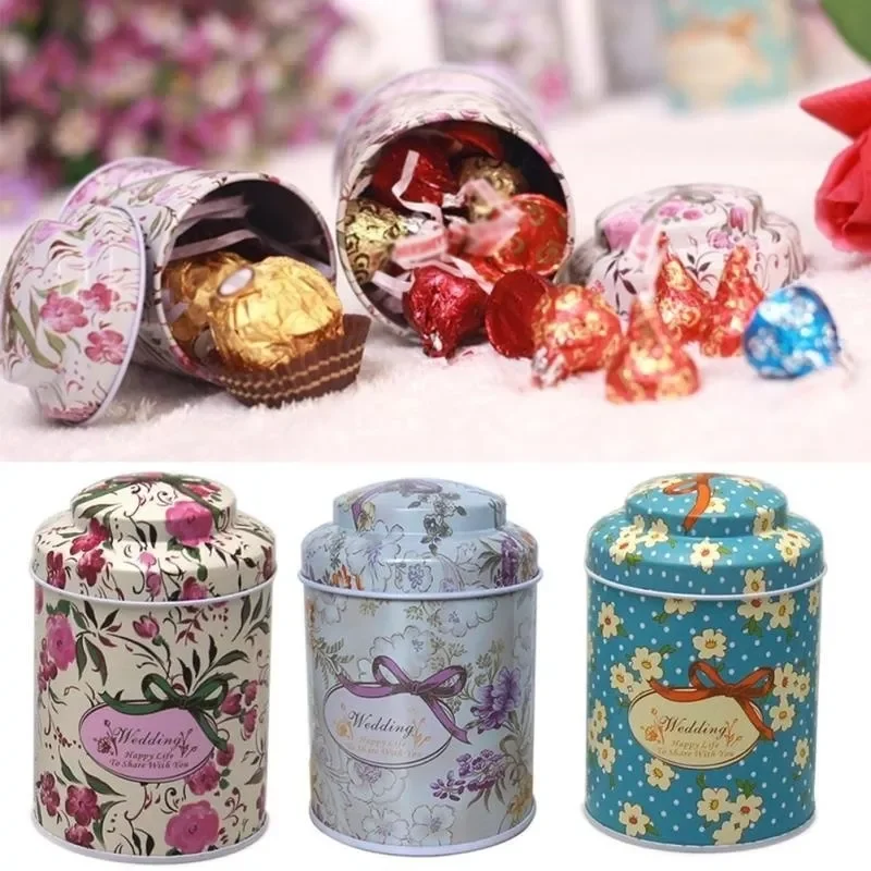 

2022 Small Cylinder Tea Food Storage Toothpick Caddy Tin Canister Boxes