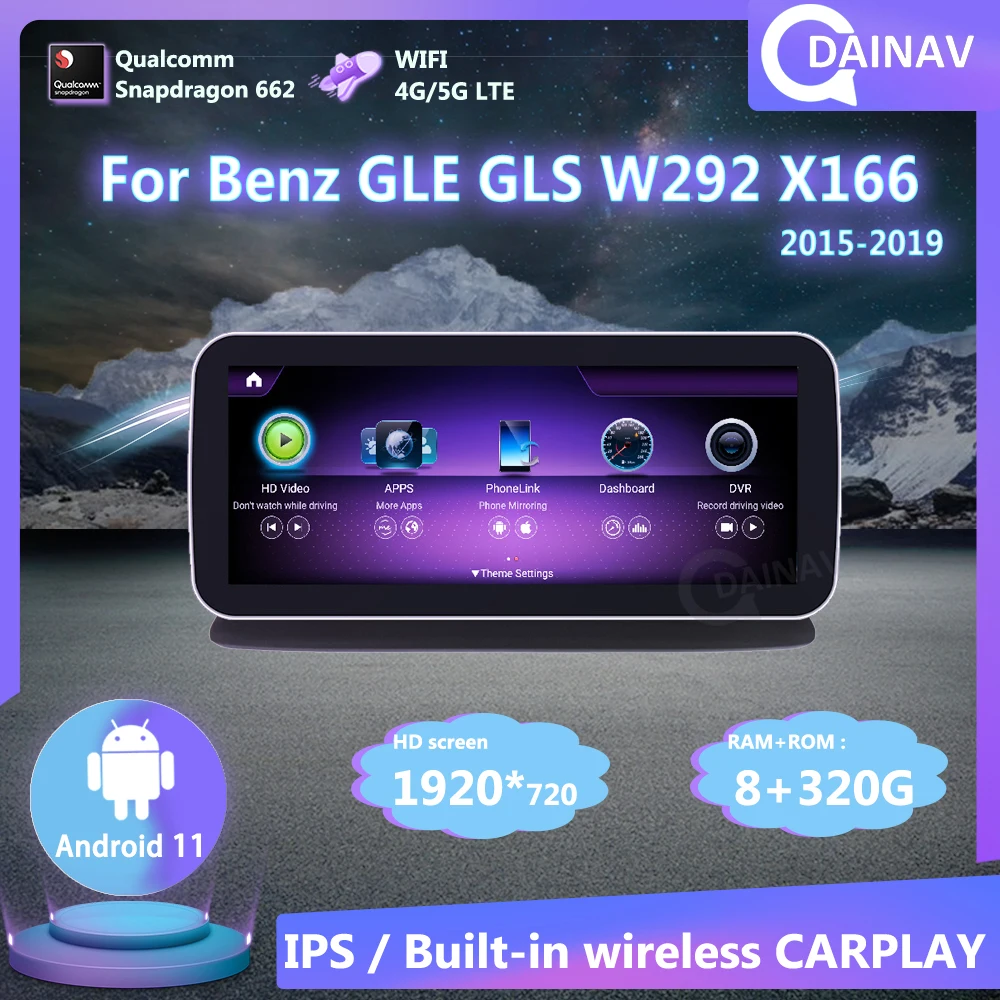 320GB Android 11 For Mercedes Benz GLE GLS x166 W292 2015-2019 Car Multimedia Player GPS Radio Autoradio Stereo GPS Navigation