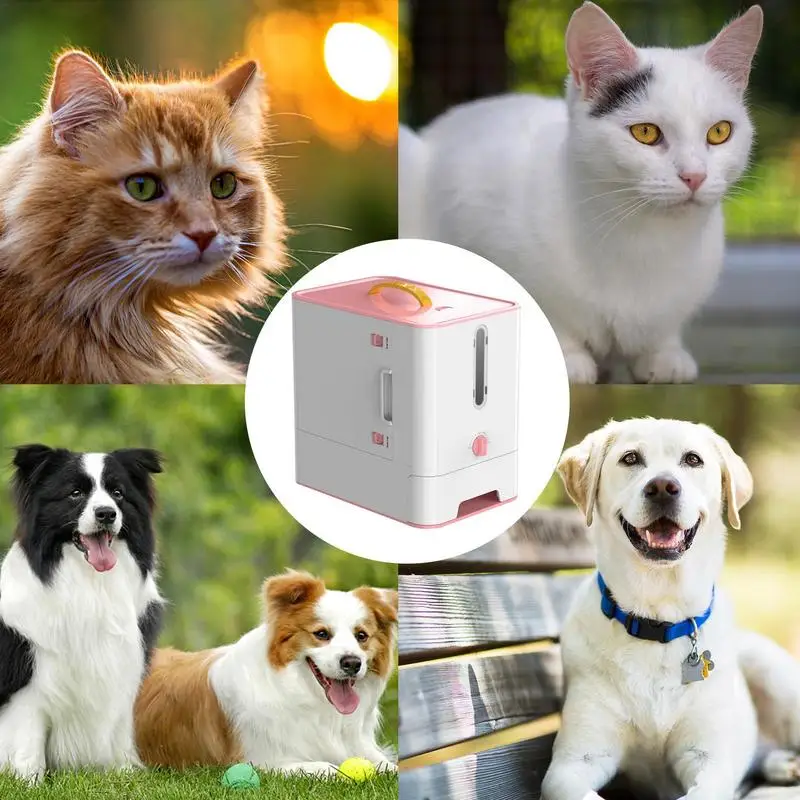 

2in1Dog Food Box Feeder Large Capacity Automatic Cat Food Dispenser Lock Portable Pet Feeder Food Container For Dog Food Storage
