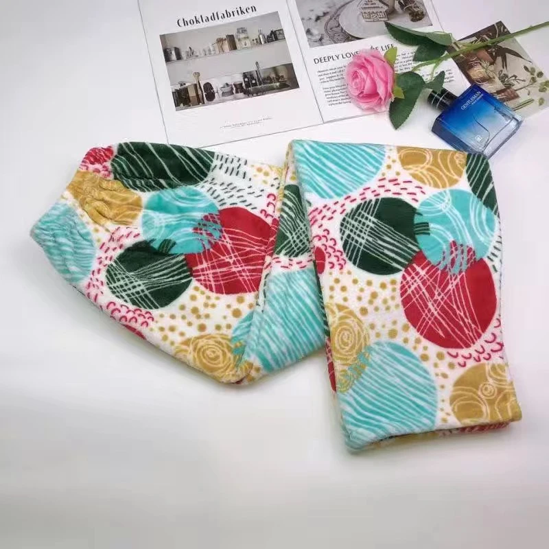 40-55kg Ladies Home-pant Flannel Velvet Women Warm Pants Girls Students Trousers Casual Cute Coral Fleece Winter Pajama Pants