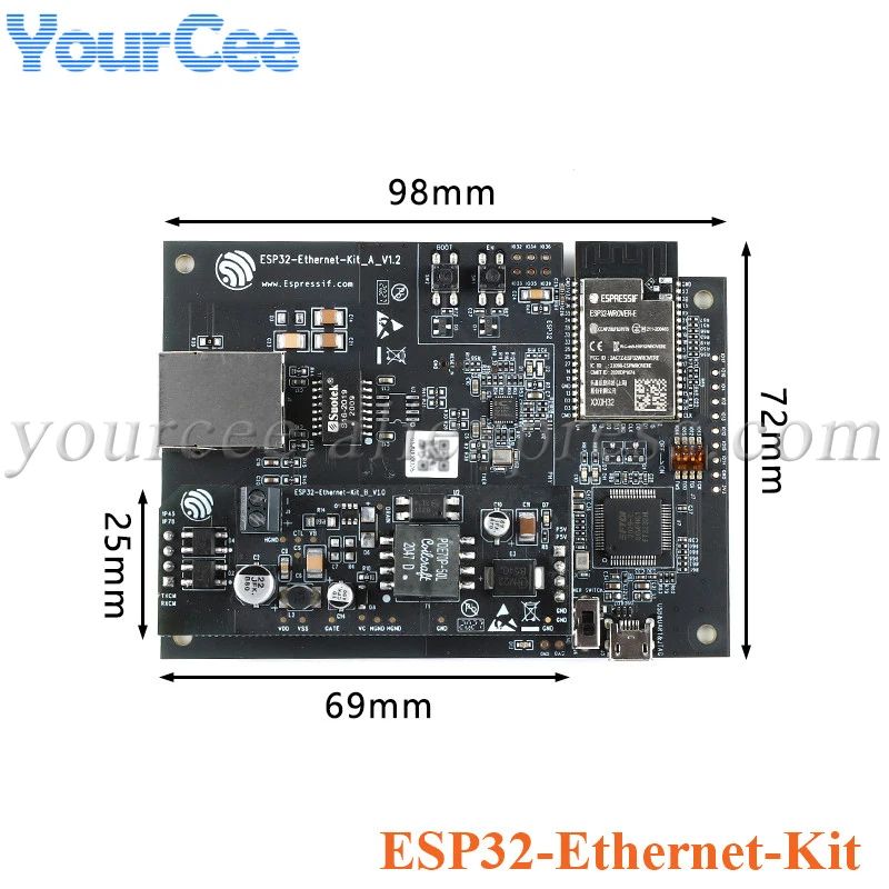 

ESP32-Ethernet-Kit ESP32 Ethernet Kit Ethernet to WiFi Development Board Module ESP32-WROVER-B Wifiless Module