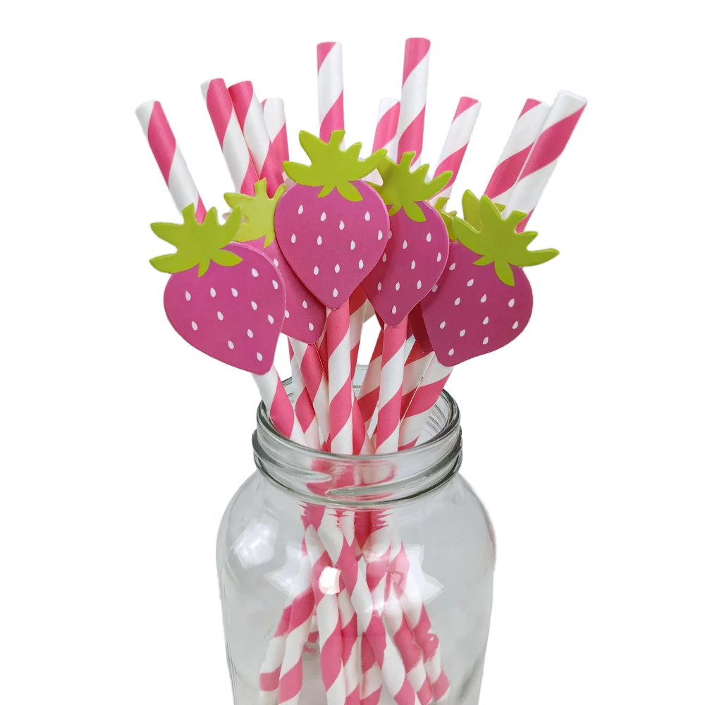 20 шт. бумажные соломинки для сладких фруктов милые с клубникой апельсином и