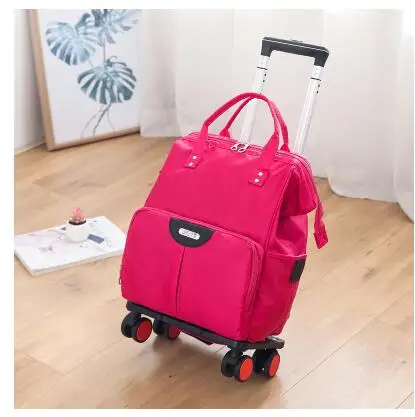 Wheeled bag for travel trolley bags Women travel backpack with wheels Oxford large capacity Travel Rolling Luggage Suitcase Bag