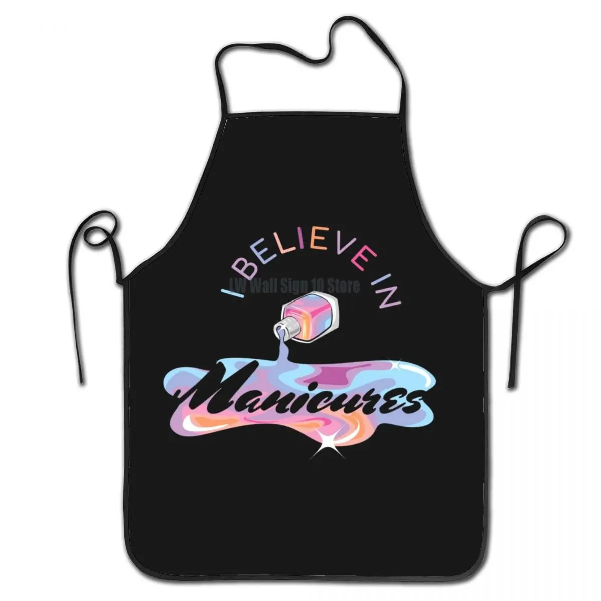 

Believe In Manicures Nail Polish Apron Women Men Unisex Bib Nail Artists Kitchen Cooking Tablier Cuisine Chef Baking