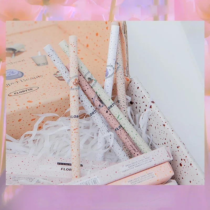 FLORTTE Floral Lolia Strange Melia Series Цветочный цвет Ручка шелкопряда Лежащая подводка для глаз