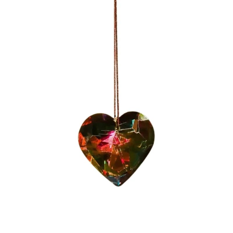 

40mm Chandelier Crystal Love-heart Shaped Prisms Rainbows Maker Crystal Glass Prism Suncatchers Crafts Gift Garden Decor 57BD