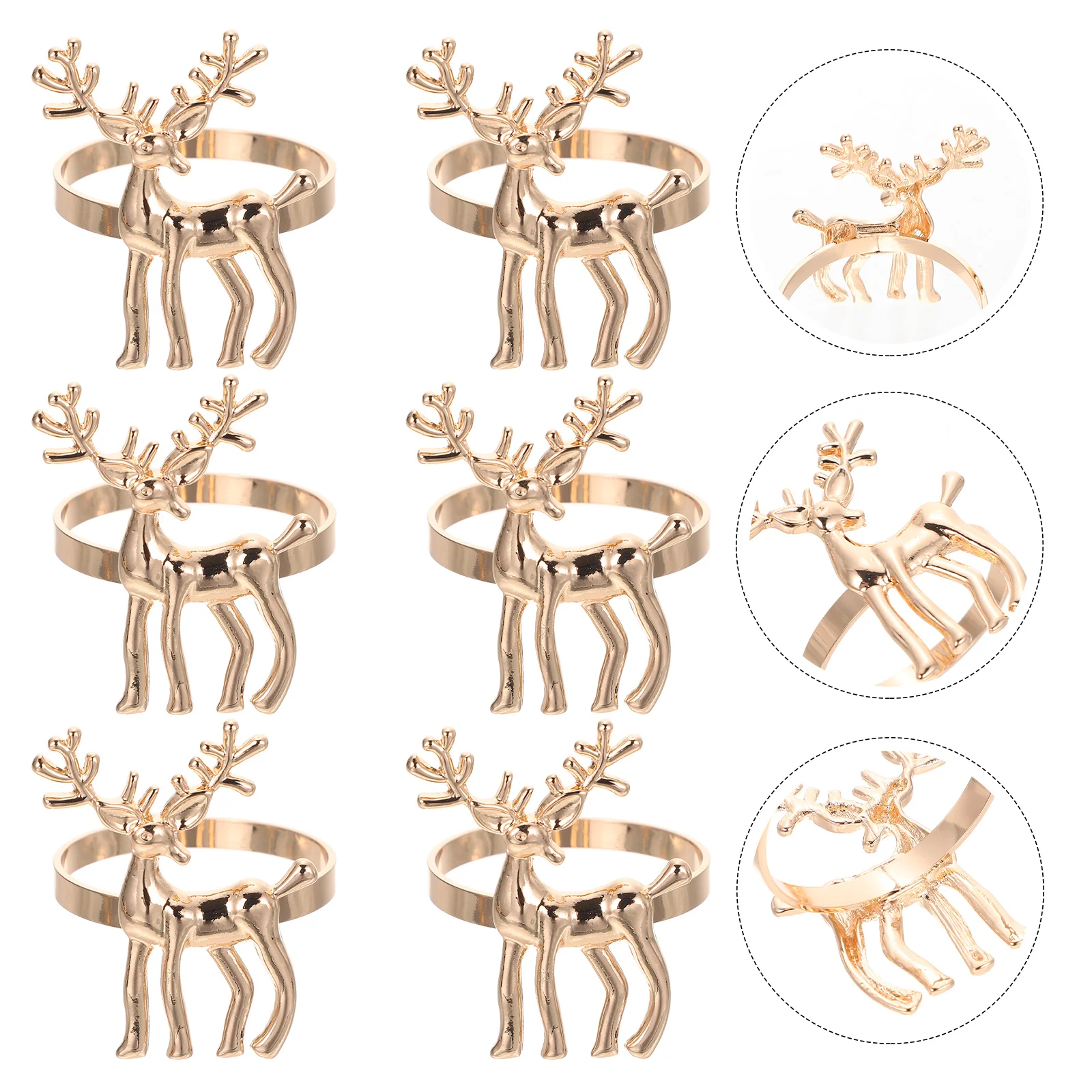 

Napkin Rings Christmas Ringholder Buckles Party Table Elk Holiday Holders Deer Reindeer Dining Setting Dinner Alloy Metal Buckle