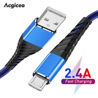 micro usb cable 2 4 a nylon fast charger data transfer cable for samsung huawei xiaomi lg android micro usb mobile phone cables