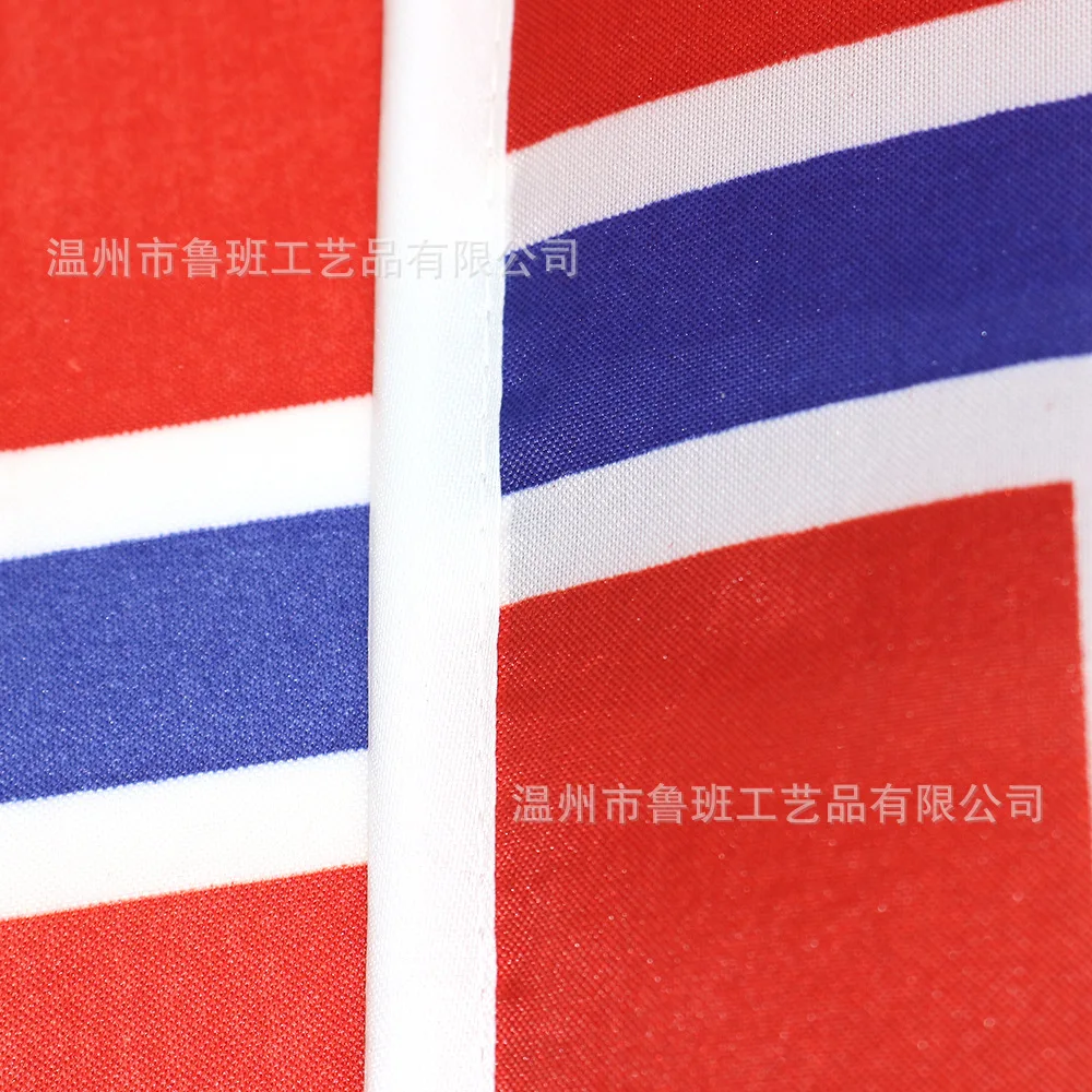 Фото Флаг Норвегии TIKI FLAG, ручной, 14x21 см, полиэстер, устойчивый к выцветанию, с пластиковым древком для мероприятий №4