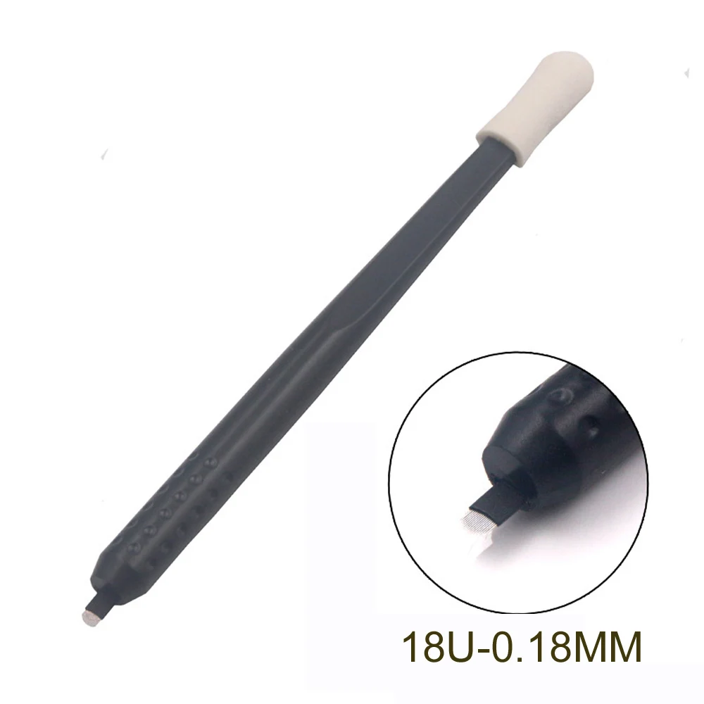

5/10/50pcs Black Professional Permanent Makeup Microblading Pens Hand Tools 0.18mm 18U Pins Needles Embroidery Blades