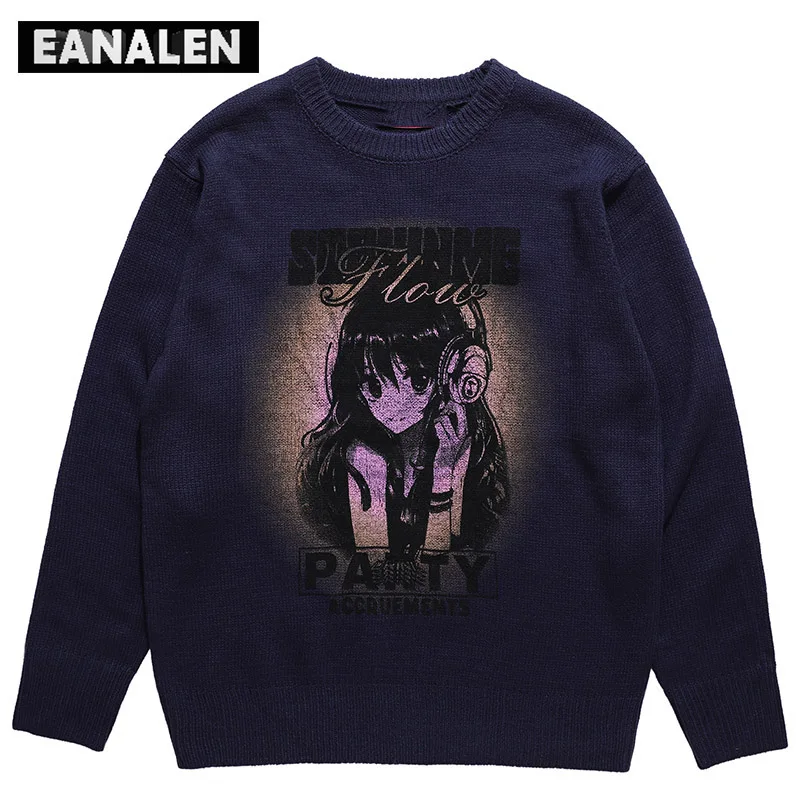 

Harajuku Vintage Gradient Cartoon Knitted Sweater Men's Winter Gothic Super Jumper Pullover Sweater Grandpa Ugly Sweater Women's