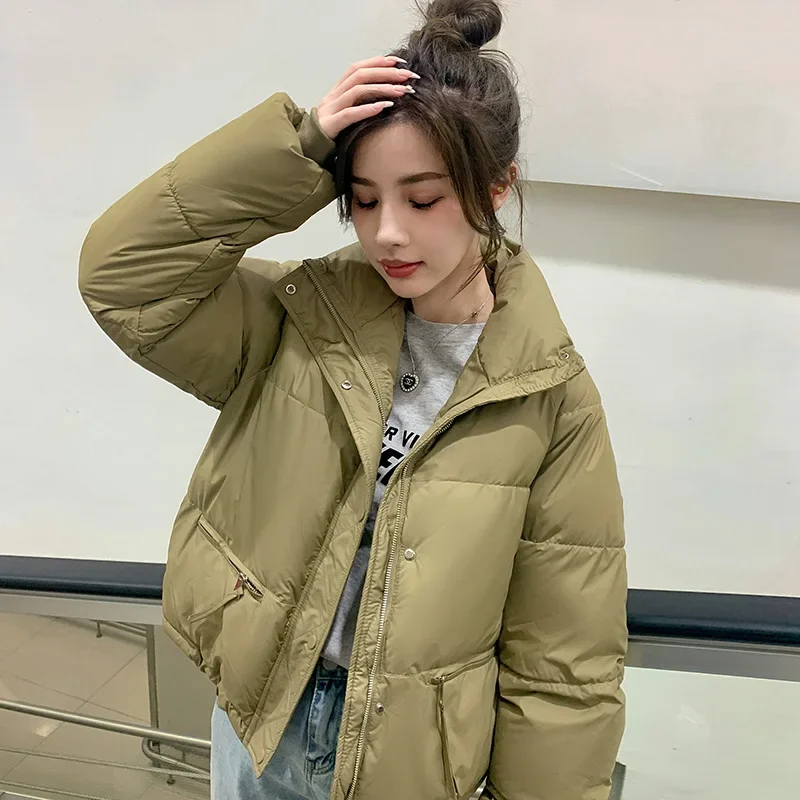 

Новое женское короткое хлопковое пальто с воротником-стойкой, женское корейское пальто с хлебом