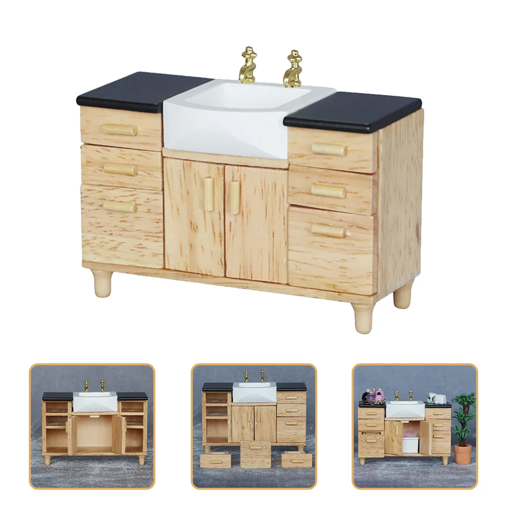 

Миниатюрная раковина для умывальника, миниатюрная домашняя мебель для ванной комнаты