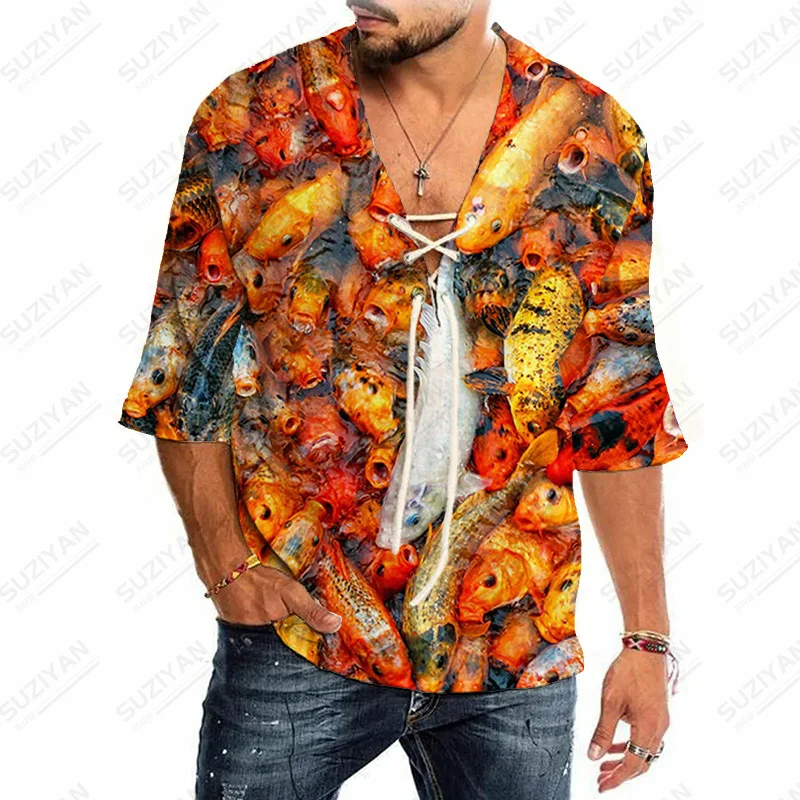 

Graphic Fit Summer For Men Gentlemanlike Business Breathable European 2022 V-Collar Elements Men'S Shirt Top Online Hot Sale