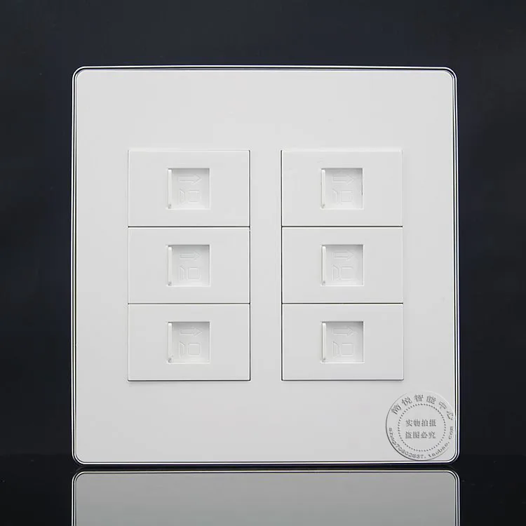 

120*120mm Wall Socket Plate 6 Ports LAN Network RJ45 Cat6 Ports Panel Faceplate Outlet Home Adapter