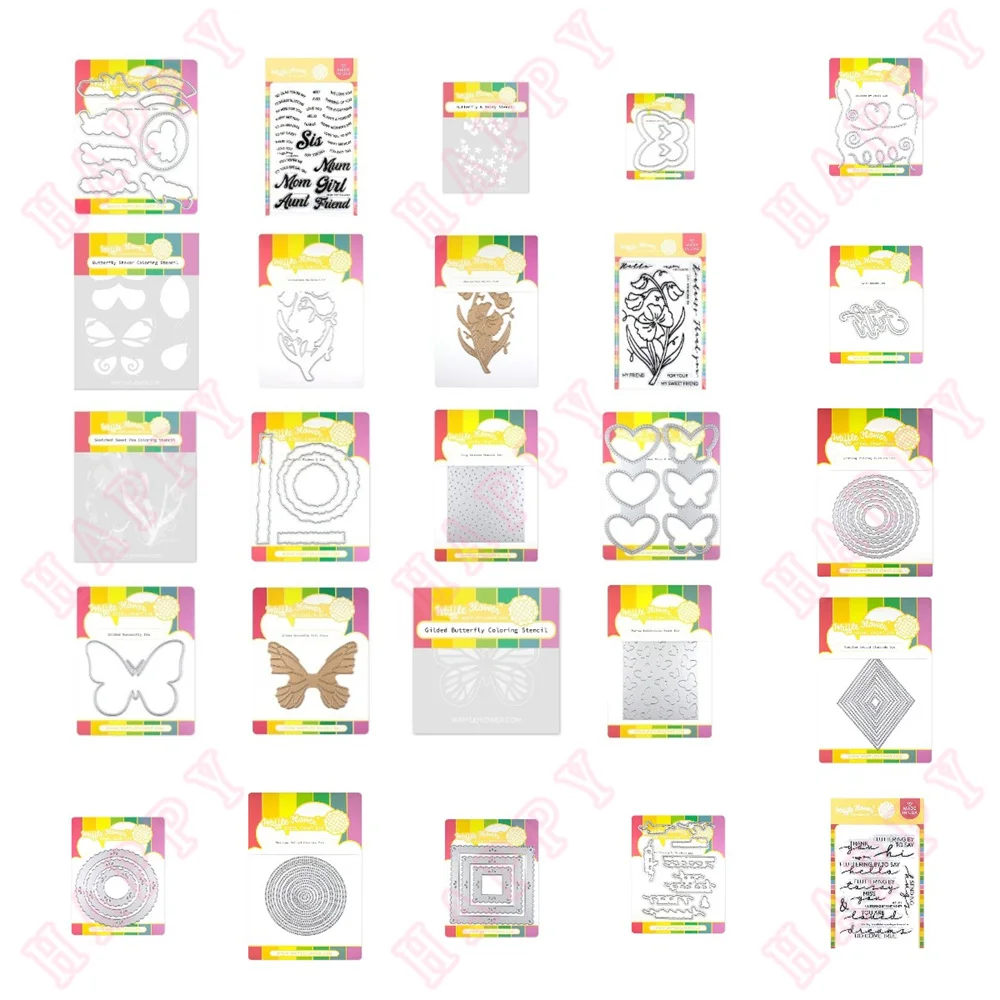 

New Metal Cutting Dies Stamps Stencil Hot Foil Butterflies Of Different Sizes Scrapbooking Paper Craft Handmade Albumsing Make