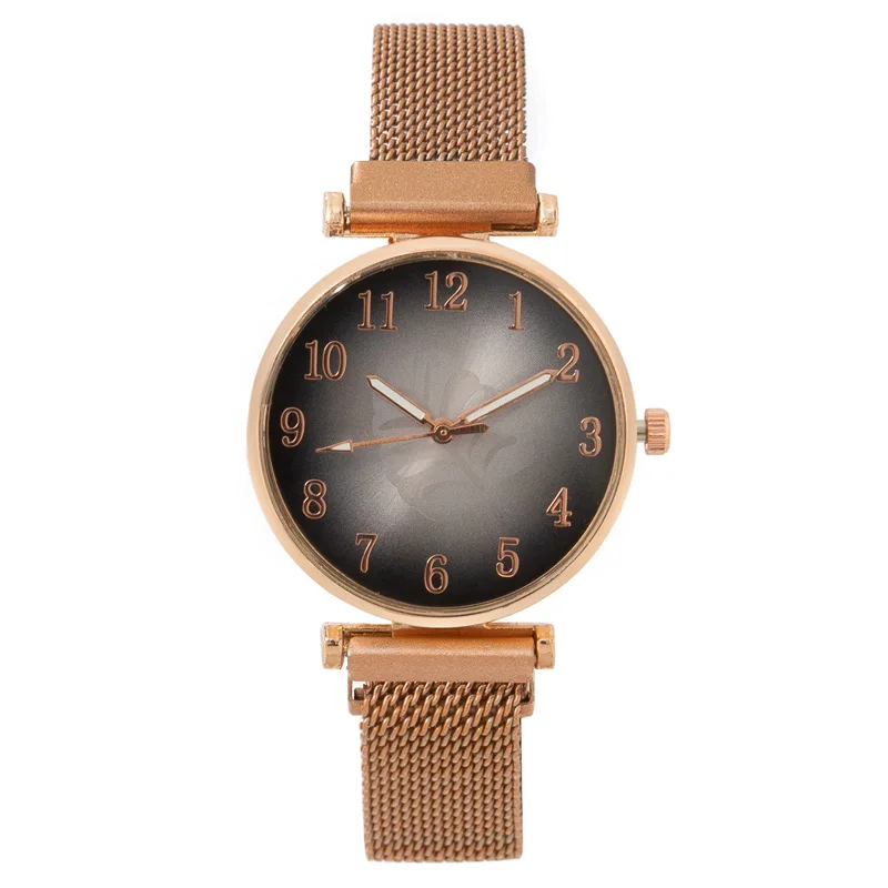 Модные цифровые женские часы с листьями для студентов впитывающие железные