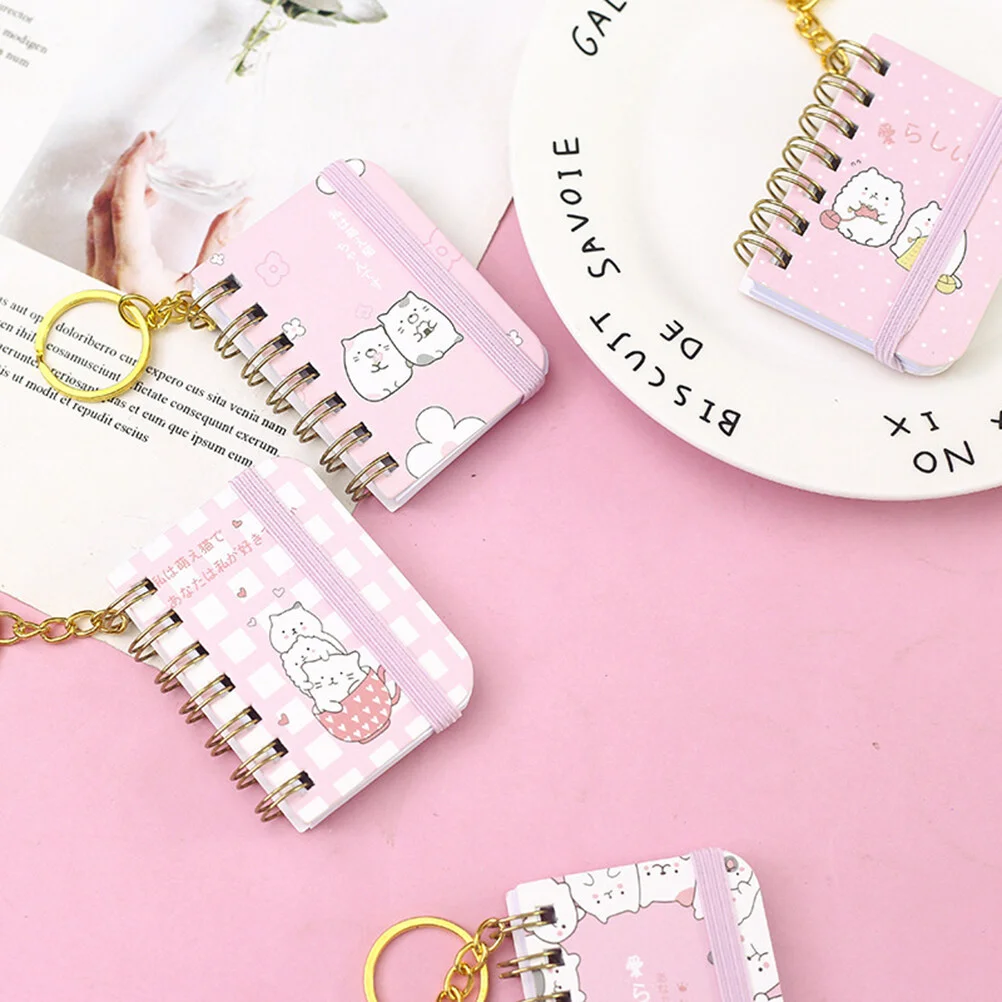 

4pcs Keychain Small Book Keychain Mini Cat Book Key Ring Creative Keychain